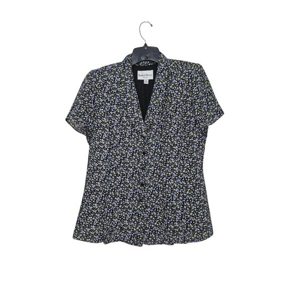 VTG Danny & Nicole Sz 12 Suit Jacket Floral Blazer Short Sleeve Button Front - Picture 1 of 8